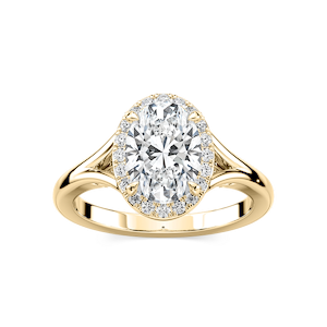 Maia Oval Lab Grown Diamond Split Shank Halo Engagement Ring