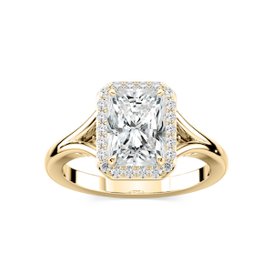 Maia Radiant Lab Grown Diamond Split Shank Halo Engagement Ring