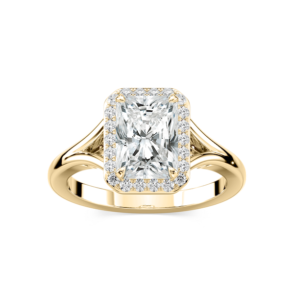 Maia Radiant Lab Grown Diamond Split Shank Halo Engagement Ring