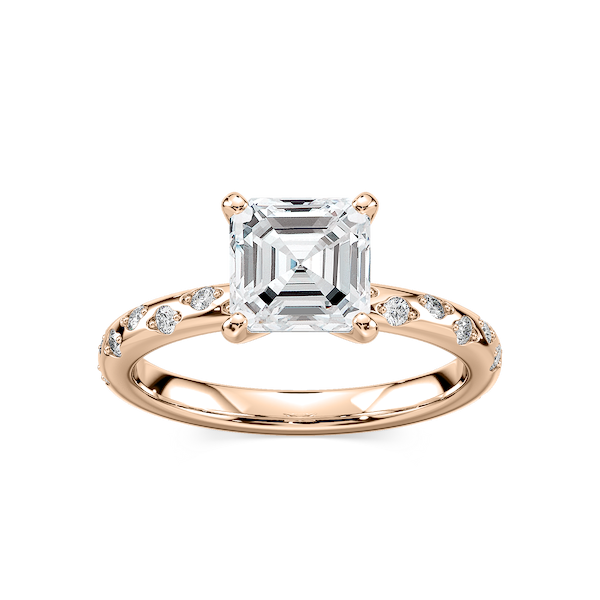 Rylee Asscher Lab Grown Diamond Scattered Side Stone Engagement Ring