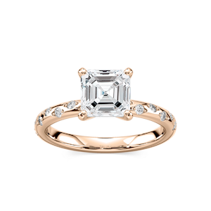 Rylee Asscher Lab Grown Diamond Scattered Side Stone Engagement Ring
