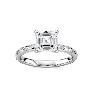 Rylee Asscher Lab Grown Diamond Scattered Side Stone Engagement Ring