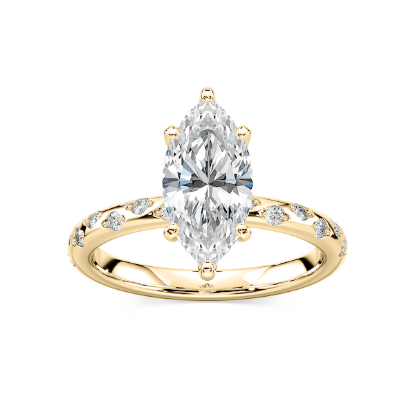 Rylee Marquise Lab Grown Diamond Scattered Side Stone Engagement Ring