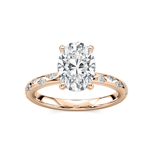 Rylee Oval Lab Grown Diamond Scattered Side Stone Engagement Ring