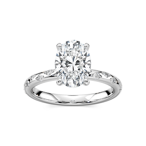 Rylee Oval Lab Grown Diamond Scattered Side Stone Engagement Ring