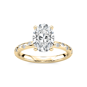 Rylee Oval Lab Grown Diamond Scattered Side Stone Engagement Ring