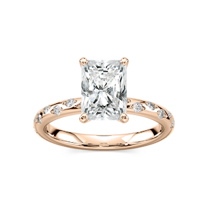 Rylee Radiant Lab Grown Diamond Scattered Side Stone Engagement Ring
