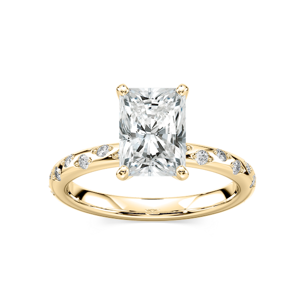 Rylee Radiant Lab Grown Diamond Scattered Side Stone Engagement Ring