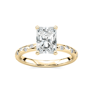 Rylee Radiant Lab Grown Diamond Scattered Side Stone Engagement Ring