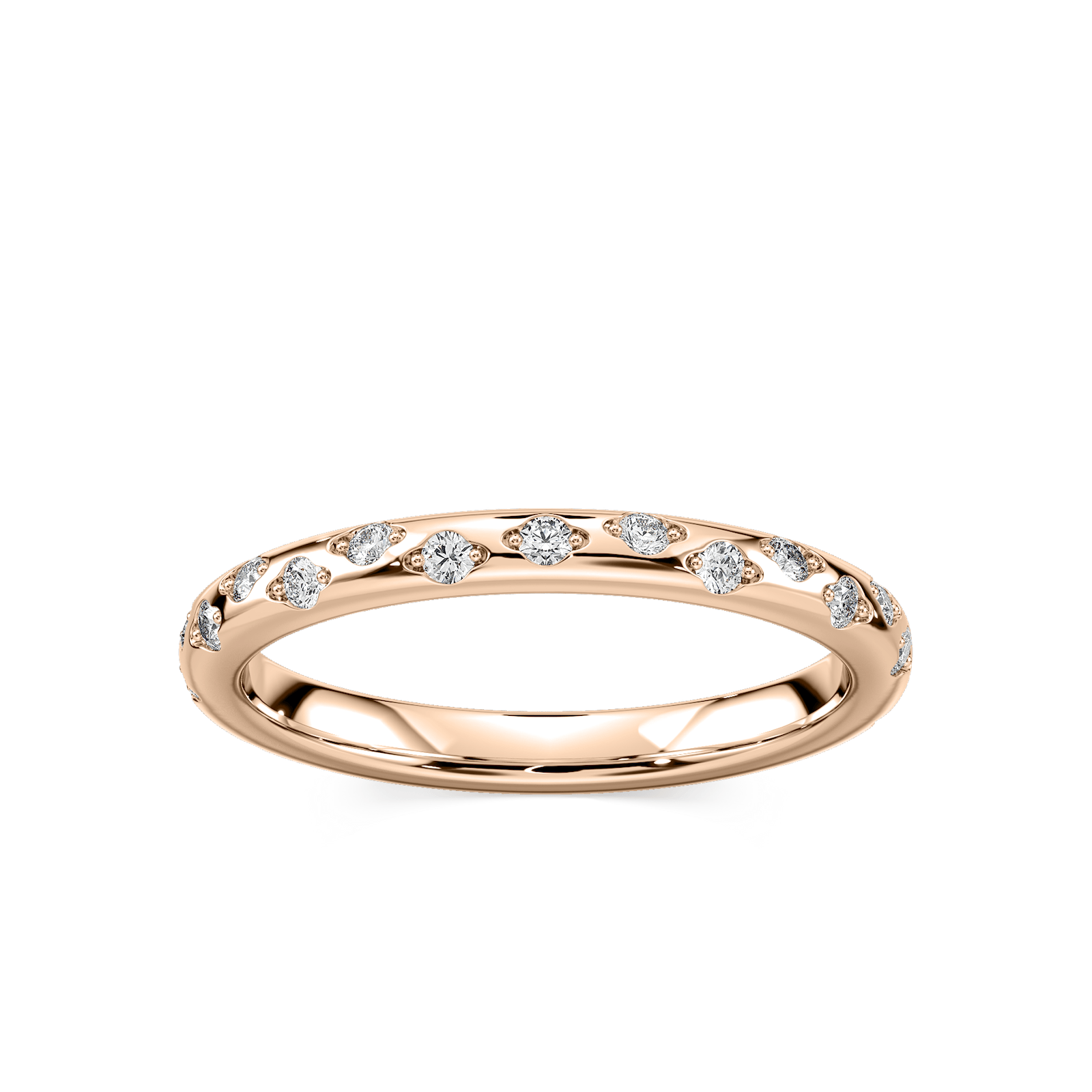 Rylee 1/4 ctw Round Lab Grown Diamond Scattered Wedding Band