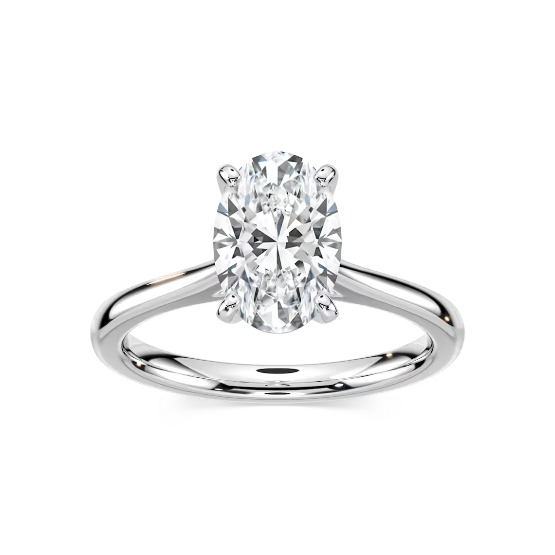 Marie 2 ½ ctw Oval Lab Grown Diamond Cathedral Stackable Solitaire Engagement Ring