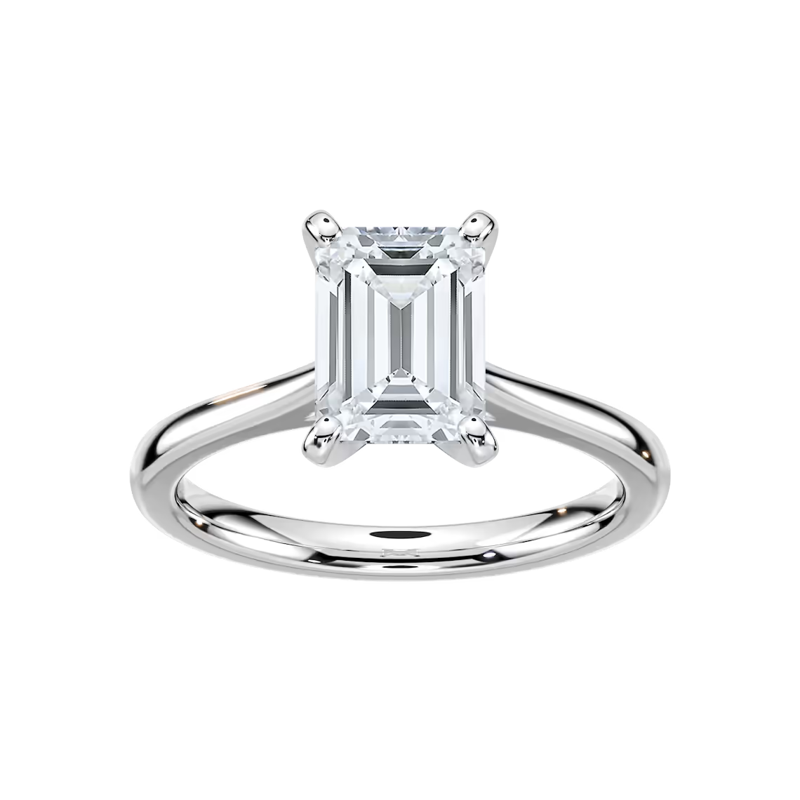 Marie 2 ctw Emerald Lab Grown Diamond Cathedral Stackable Solitaire Engagement Ring
