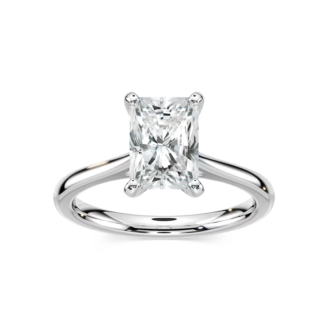 Marie 2 ctw Radiant Lab Grown Diamond Cathedral Stackable Solitaire Engagement Ring