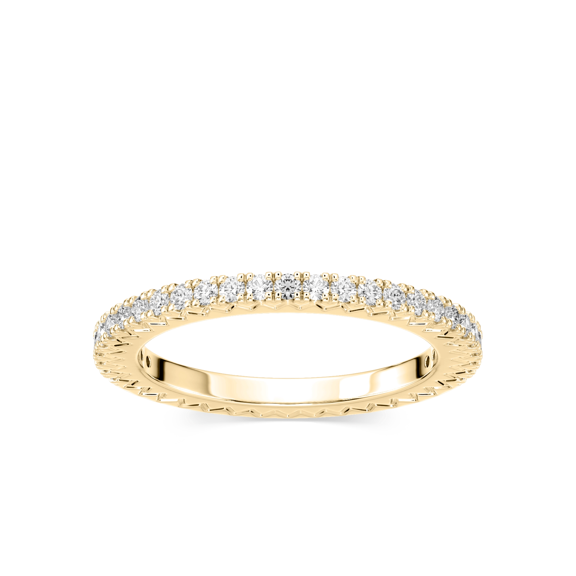 Marilyn 1/3 ctw Round Lab Grown Diamond Grooved Profile Eternity Band