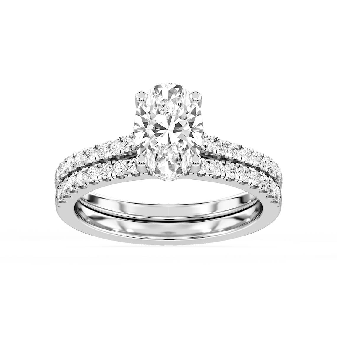Marjorie 2 ctw Oval Lab Grown Diamond Classic Prong Hidden Halo Bridal Set