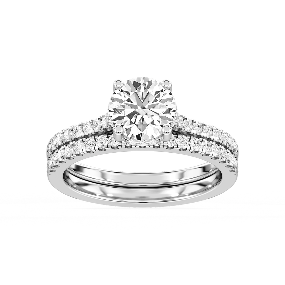 Marjorie 2 ctw Round Lab Grown Diamond Classic Prong Hidden Halo Bridal Set