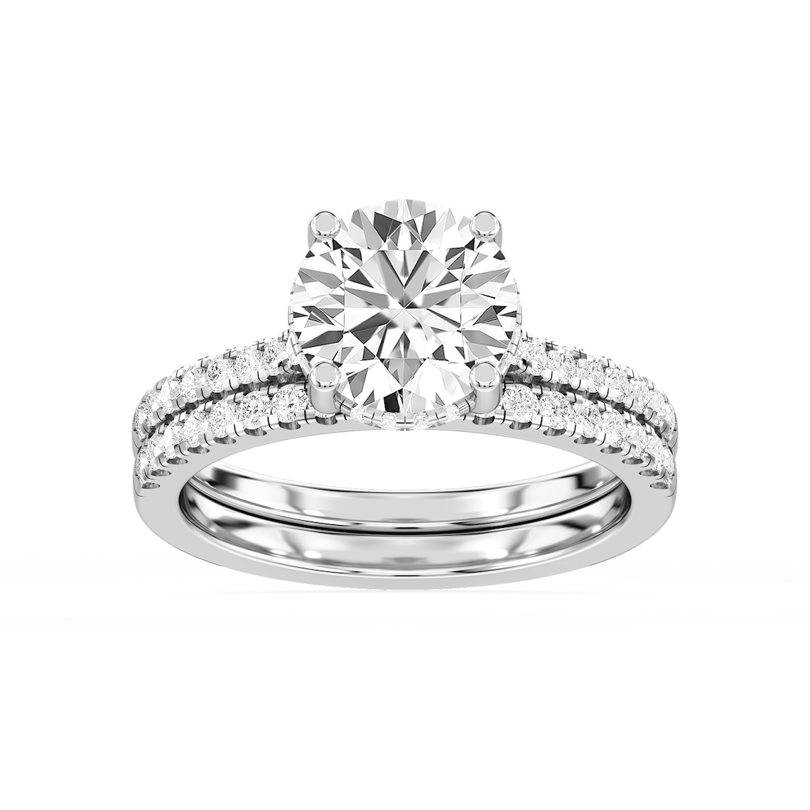 Marjorie 3 ctw Round Lab Grown Diamond Classic Prong Hidden Halo Bridal Set