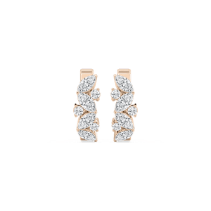 1 ctw Marquise and Round Lab Grown Diamond Petite Huggie Hoop Earrings