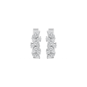 1 ctw Marquise and Round Lab Grown Diamond Petite Huggie Hoop Earrings