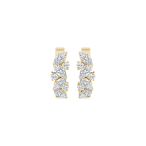 1 ctw Marquise and Round Lab Grown Diamond Petite Huggie Hoop Earrings