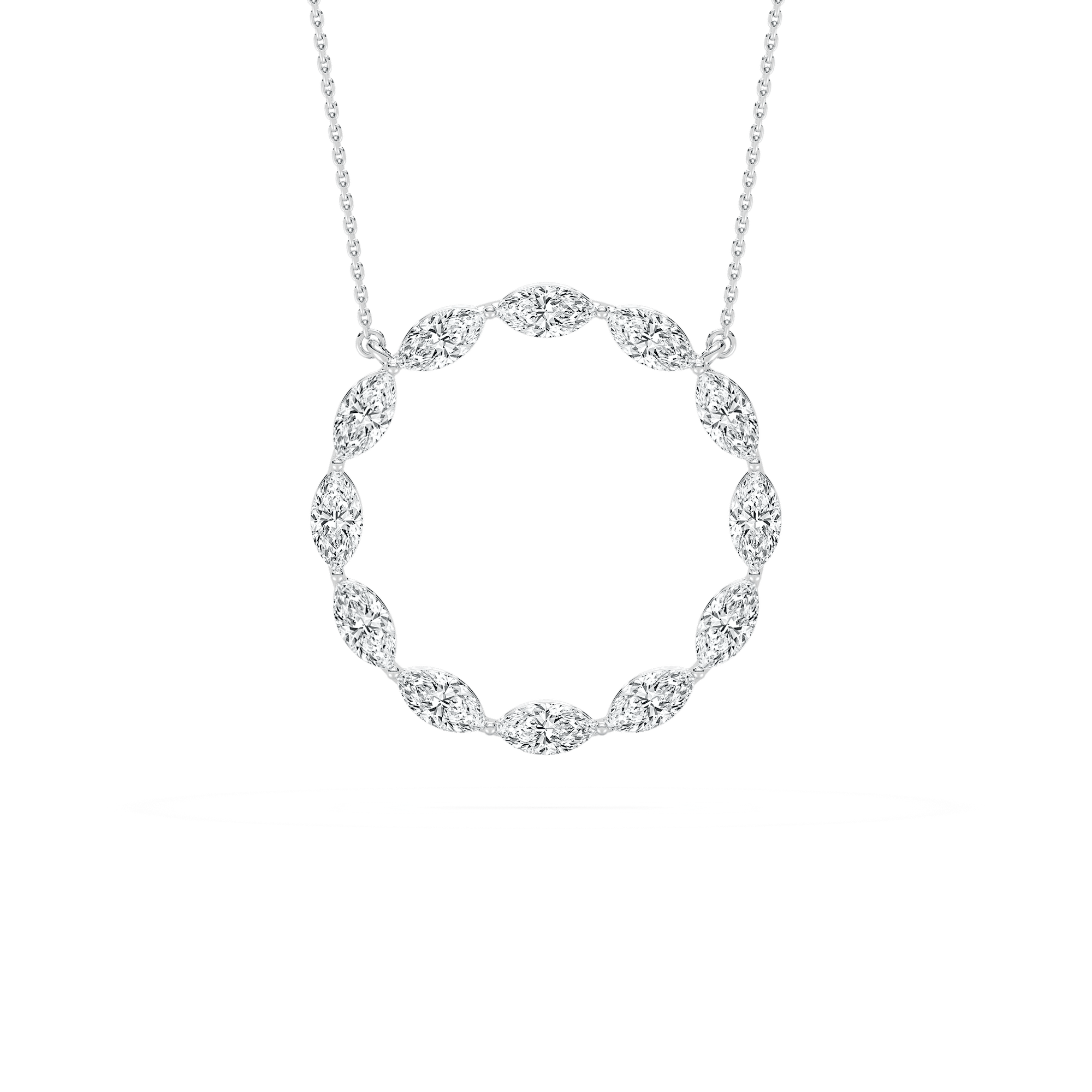 Marquise Circle Necklace in Rose Gold