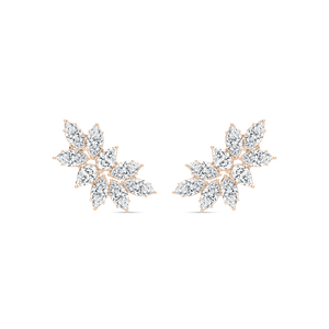 5 ⅖ ctw Marquise Cluster Leaf Stud Earrings