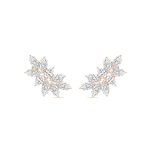 5 ⅖ ctw Marquise Cluster Leaf Stud Earrings