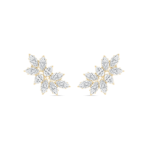 5 ⅖ ctw Marquise Cluster Leaf Stud Earrings