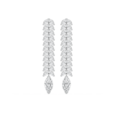 6 ⁷/₈ ctw Marquise Lab Grown Diamond Dangle Drop Earrings