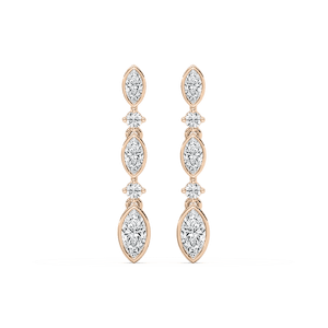 5/8 ctw Marquise and Round Lab Grown Diamond Drop Earrings