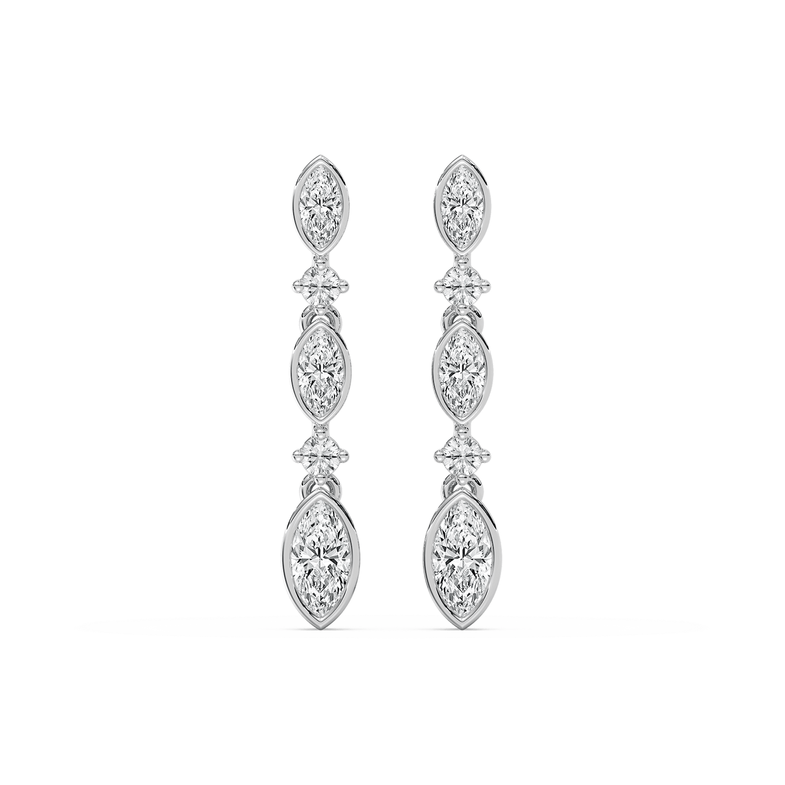 Marquise Diamond Drop Earrings in Rose Gold