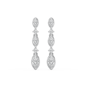 5/8 ctw Marquise and Round Lab Grown Diamond Drop Earrings