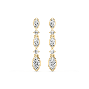 5/8 ctw Marquise and Round Lab Grown Diamond Drop Earrings