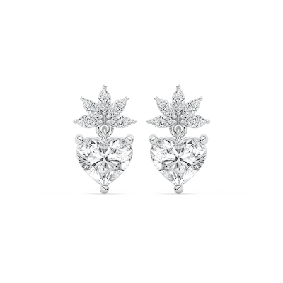 2 ¹⁄₄ ctw Heart & Marquise Lab Grown Diamond Flowering Drop Earrings