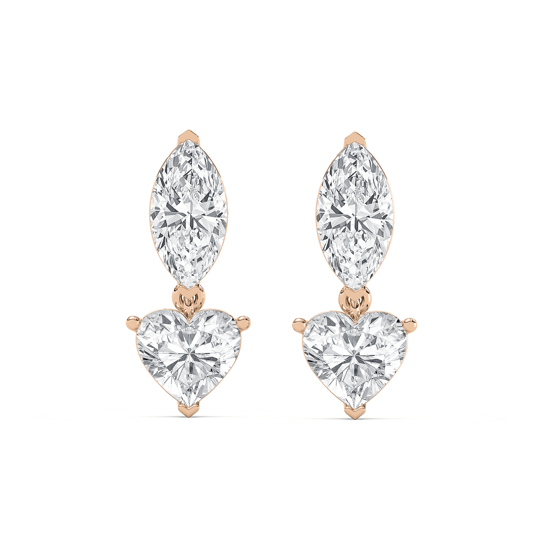 marquise drop earrings in rose gold