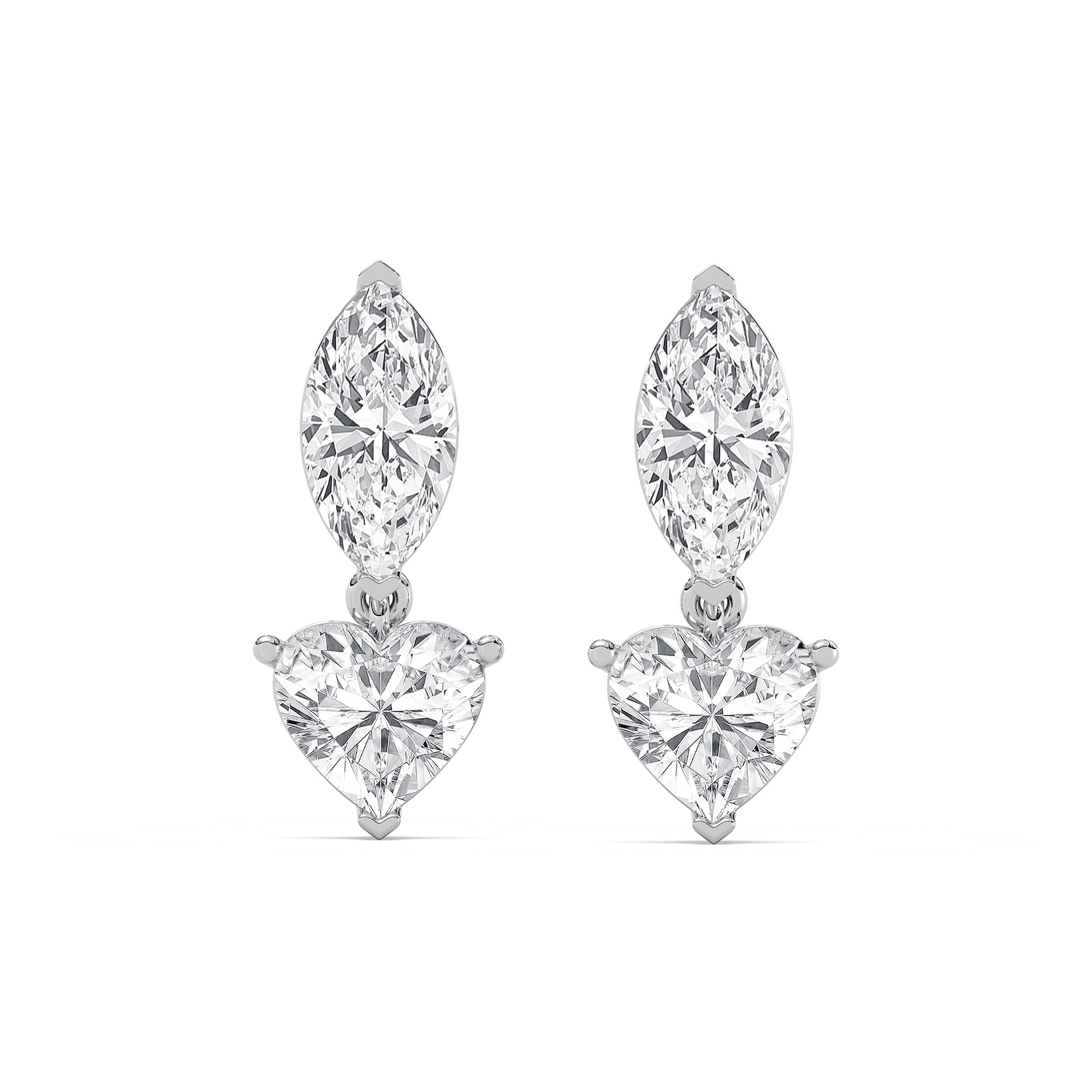 marquise drop earrings in rose gold