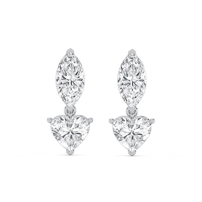 4 ctw Marquise & Heart Lab Grown Diamond Drop Earrings