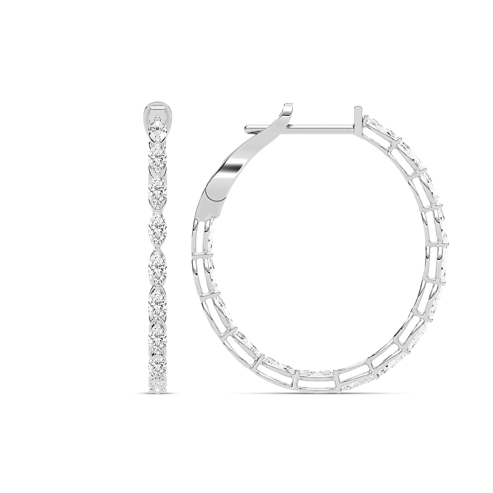4 ¹⁄₂ ctw Marquise Lab Grown Diamond Inside Out Hoop Earrings