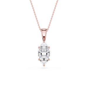 Marquise Lab Grown Diamond 6-Prong Bail Solitaire Pendant - 16 to 18 Inches