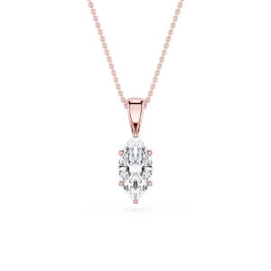 Marquise Lab Grown Diamond 6-Prong Bail Solitaire Pendant - 16 to 18 Inches