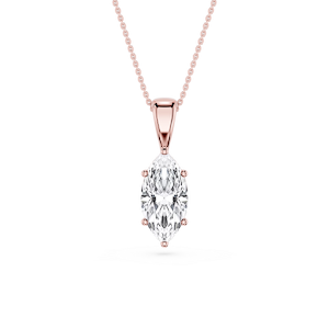 Marquise Lab Grown Diamond 6-Prong Bail Solitaire Pendant - 16 to 18 Inches