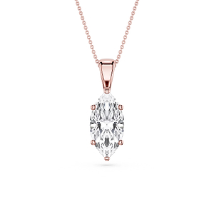 Marquise Lab Grown Diamond 6-Prong Bail Solitaire Pendant - 16 to 18 Inches