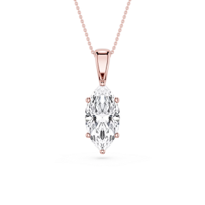 Marquise Lab Grown Diamond 6-Prong Bail Solitaire Pendant - 16 to 18 Inches