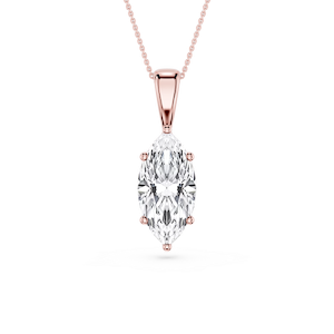 Marquise Lab Grown Diamond 6-Prong Bail Solitaire Pendant - 16 to 18 Inches