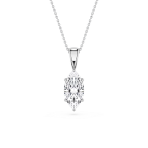Marquise Lab Grown Diamond 6-Prong Bail Solitaire Pendant - 16 to 18 Inches