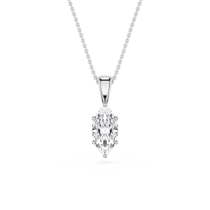 Marquise Lab Grown Diamond 6-Prong Bail Solitaire Pendant - 16 to 18 Inches