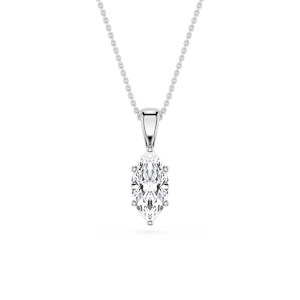 Marquise Lab Grown Diamond 6-Prong Bail Solitaire Pendant - 16 to 18 Inches