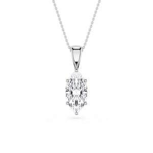 Marquise Lab Grown Diamond 6-Prong Bail Solitaire Pendant - 16 to 18 Inches