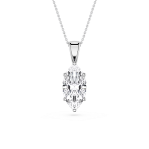 Marquise Lab Grown Diamond 6-Prong Bail Solitaire Pendant - 16 to 18 Inches