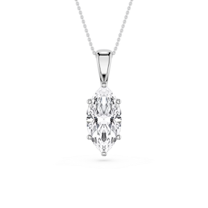 Marquise Lab Grown Diamond 6-Prong Bail Solitaire Pendant - 16 to 18 Inches